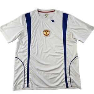 Manchester United Jersey Mens L White Soccer Club Crest Embroidered UNK